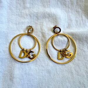 D&G Gold Geometric Hoop Earrings